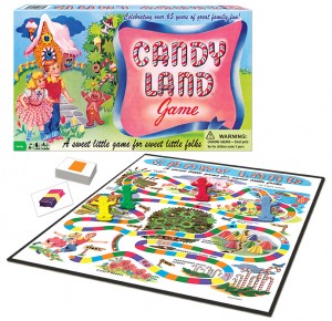 Box and board for the Candy Land game