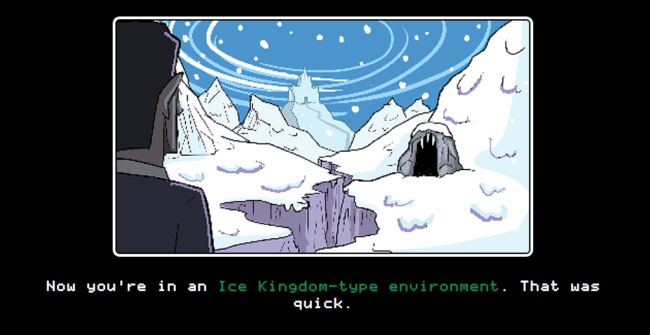 Screenshot of Stephen Colbert’s absurd Twine game