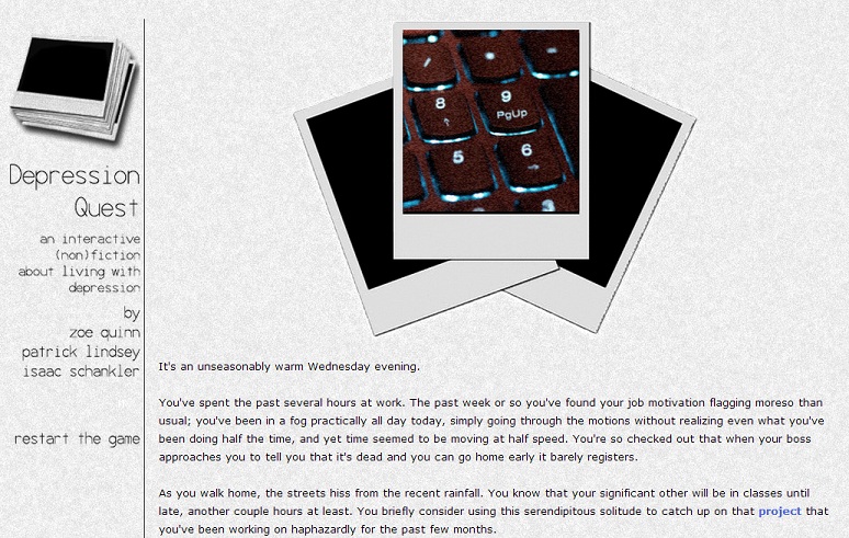 Screenshot of Depression Quest
